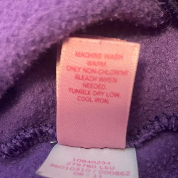 PINK Victoria's Secret Purple Hoodie LSU Tiger Graphic. Geaux Tigers Back Hit Sm - Picture 12 of 13